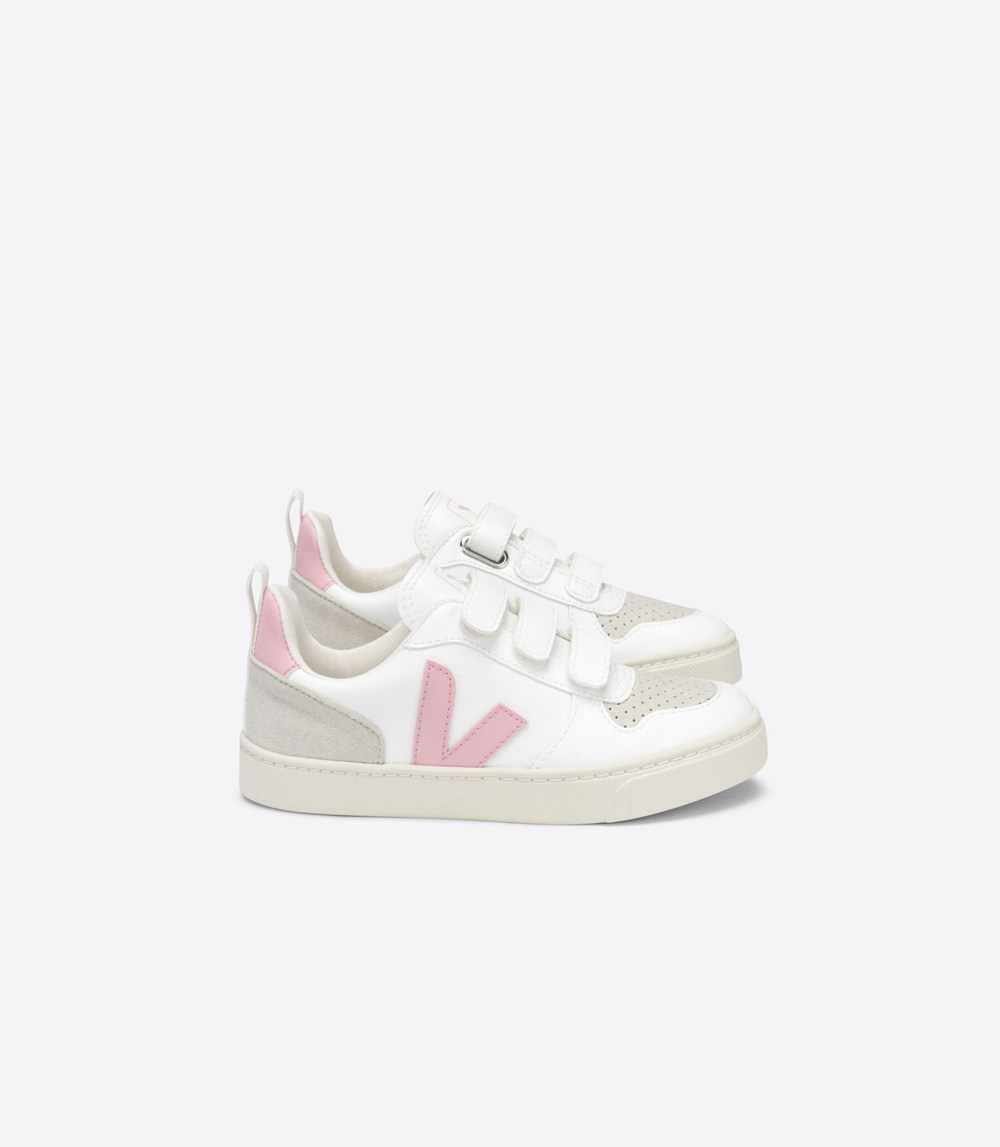 Veja Sneakers Barn - V-10 Velcro Cwl - Vita/Rosa - 520986-NEQ